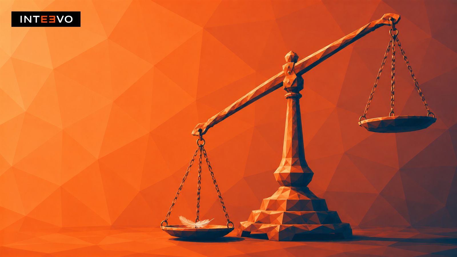 a huge balance scale tipped by one feather.