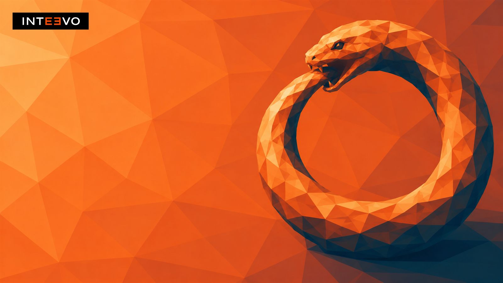 a serpent curled in a circle eating its own tail.